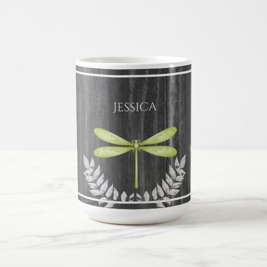 Groene Dragonfly Rustic - Mok voor aangepaste koff (Center)