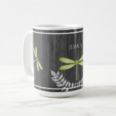 Groene Dragonfly Rustic - Mok voor aangepaste koff (Voorkant links)