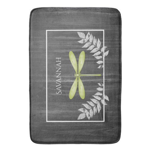 Groene Dragonfly Rustic Specialized Bath Mat (Voorkant Verticaal)