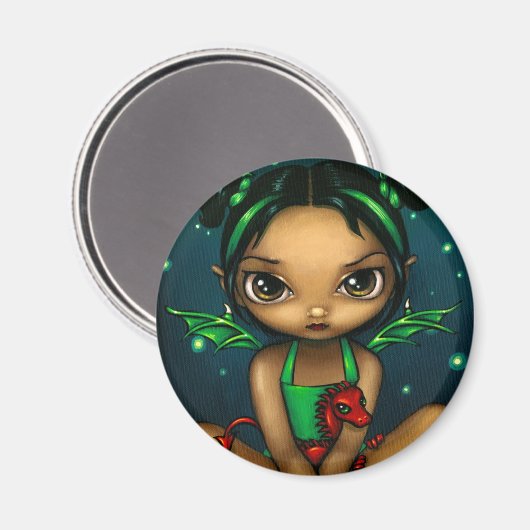 "Groene Dragonling" Magneet (Voorkant / Achterkant)
