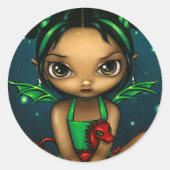 "Groene Dragonling" Sticker (Voorkant)