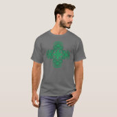 Groene Dragons en Mannen Shirt Tibetan Knot (Voorkant volledig)