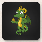 Groene drakencartoon Onderzetters (Voorkant)