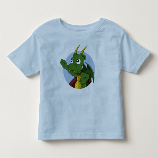 Groene drakencartoon-peuter-t-shirt kinder shirts (Voorkant)
