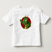 Groene drakencartoon-peuter-t-shirt kinder shirts (Voorkant)
