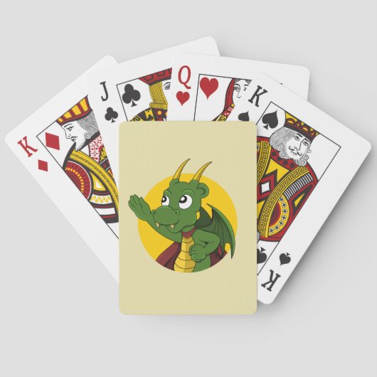 Groene drakenkaarten voor het afspelen van cartoon pokerkaarten (Achterkant)