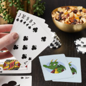 Groene drakenkaarten voor het afspelen van cartoon pokerkaarten (Insitu)