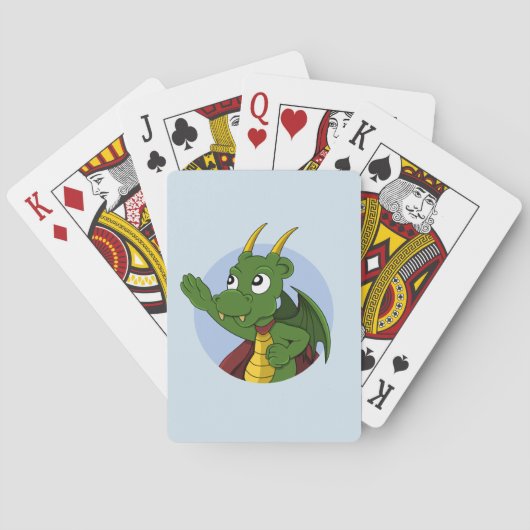 Groene drakenkaarten voor het afspelen van cartoon pokerkaarten (Achterkant)