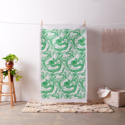 Groene drakenpatroon stof (Voorbeeld)