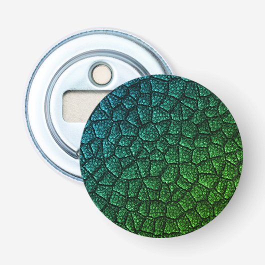 Groene drakenschaal button flesopener (Voorkant)