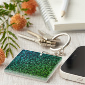 Groene drakenschaal sleutelhanger (Voorkant Rechts)
