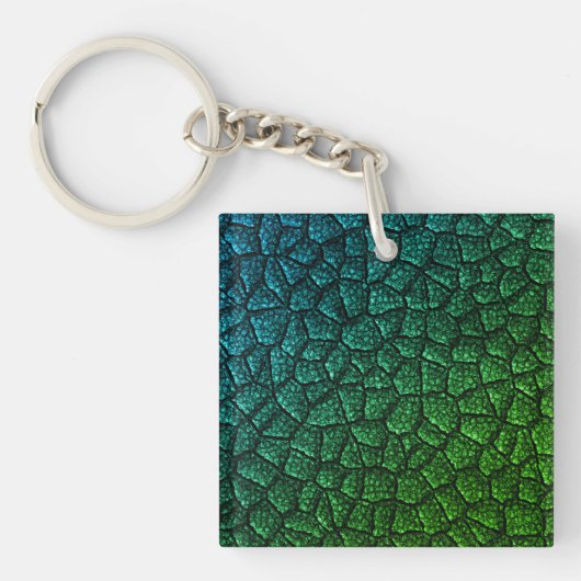 Groene drakenschaal sleutelhanger (voorkant)