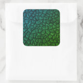 Groene drakenschaal vierkante sticker (Tas)