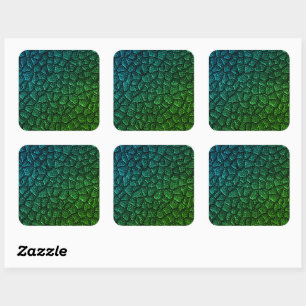 Groene drakenschaal vierkante sticker