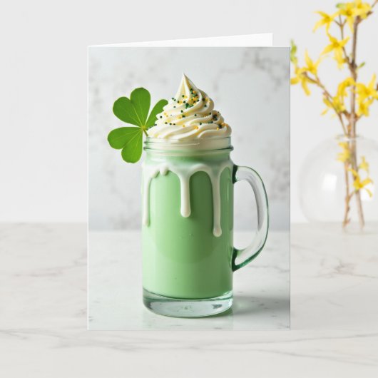 Groene Drank Viering Kaart (Gele Bloem)