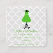 Groene  dress Seamstress en veranderingen Vierkante Visitekaartje (Voorkant)