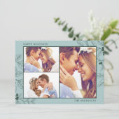 Groene Drie Foto Kerst Wenskaart (Staand voorkant)