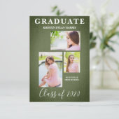 Groene drie foto's Afstuderen van het collage (Staand voorkant)