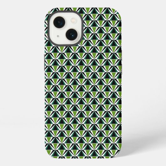 Groene driehoeken iPhone hoesje (Achterkant)