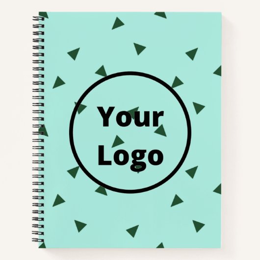 Groene driehoeken op blauw notitieboek (Voorkant)