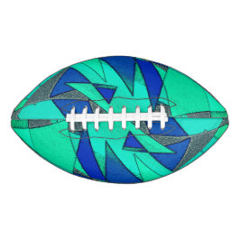 Groene driehoekige sneeuw op blauwe achtergrond, r american football