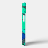 Groene driehoekige sneeuw op blauwe achtergrond, r Case-Mate iPhone case (Achterkant / Rechts)