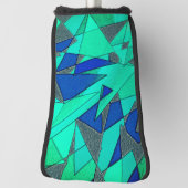 Groene driehoekige sneeuw op blauwe achtergrond, r golfheadcover (Draai 90)