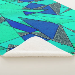 Groene driehoekige sneeuw op blauwe achtergrond, r sherpa deken