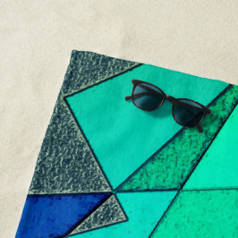 Groene driehoekige sneeuw op blauwe achtergrond, r strandlaken