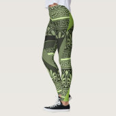 groene driehoekige zwarte damesleggings leggings (Links)