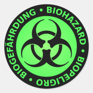 Groene Drietalige Waarschuwing Biohazard Ronde Sticker