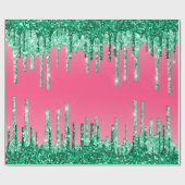 Groene drifters roze roze watermeloen kleur cadeaupapier (Vlak)