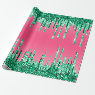 Groene drifters roze roze watermeloen kleur cadeaupapier