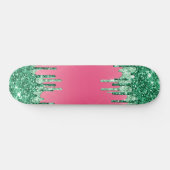 Groene drifters roze roze watermeloen kleur persoonlijk skateboard (Horizontaal)