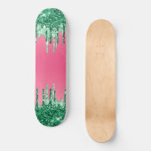 Groene drifters roze roze watermeloen kleur persoonlijk skateboard (Voorkant)