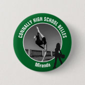 Groene Drill Team Foto Hoge School Danser Ronde Button 5,7 Cm (Voorkant)