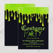 Groene dripsloppenningen Halloween Costume Party Kaart (Voorkant / Achterkant)