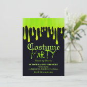Groene dripsloppenningen Halloween Costume Party Kaart (Staand voorkant)