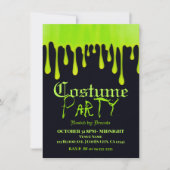 Groene dripsloppenningen Halloween Costume Party Kaart (Voorkant)