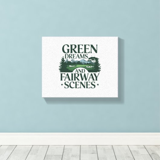 Groene dromen, Golf Trendy Canvas Afdruk (Insitu (Houten vloer))