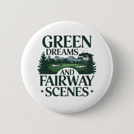 Groene dromen, Golf Trendy Ronde Button 5,7 Cm (Voorkant)