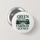Groene dromen, Golf Trendy Ronde Button 5,7 Cm (Voorkant /achterkant)