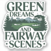 Groene dromen, Golf Trendy Sticker (Voorkant)