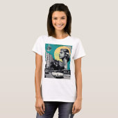 Groene dromen in de stad van 50 Retro Collage T-shirt (Voorkant volledig)
