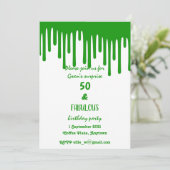 Groene droogwas 50 jaar en verbluffende verjaardag kaart (Staand voorkant)