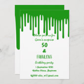 Groene droogwas 50 jaar en verbluffende verjaardag kaart (Voorkant / Achterkant)