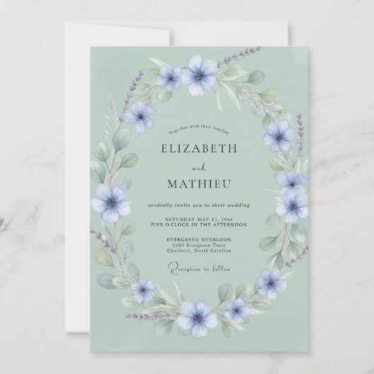 Groene droom bos bruiloft kaart (Voorkant)