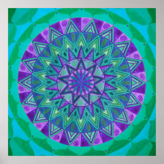 Groene droom Mandala Poster