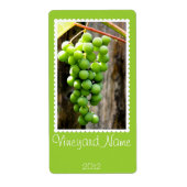Groene druif gepersonaliseerd wijnlabel etiket (Voorkant)