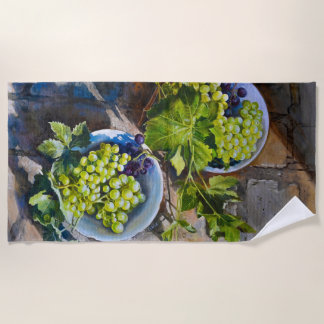 Groene Druif Stilleven Schilderij Strandlaken
